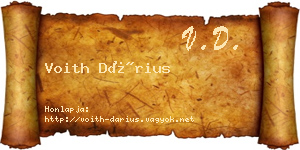 Voith Dárius névjegykártya
